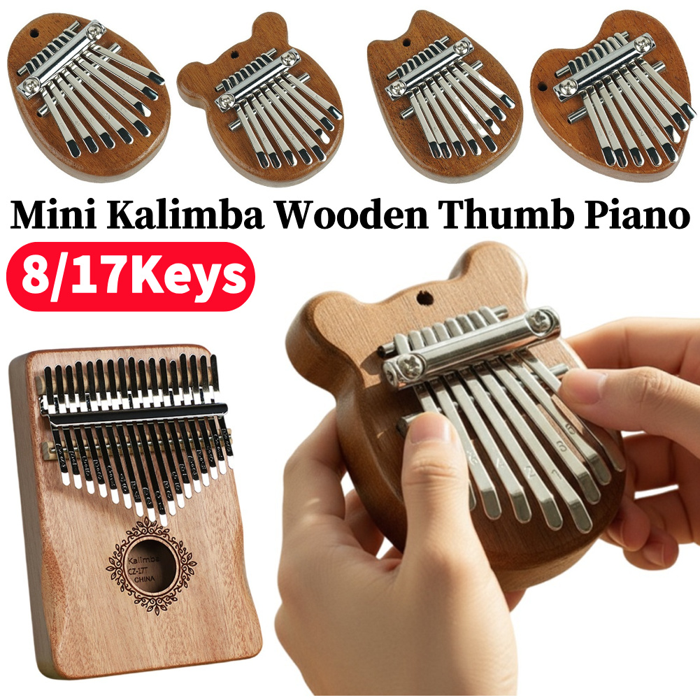 Musical Instrument For Beginners - Мини-калимба из дерева на 8/17 клавиш,