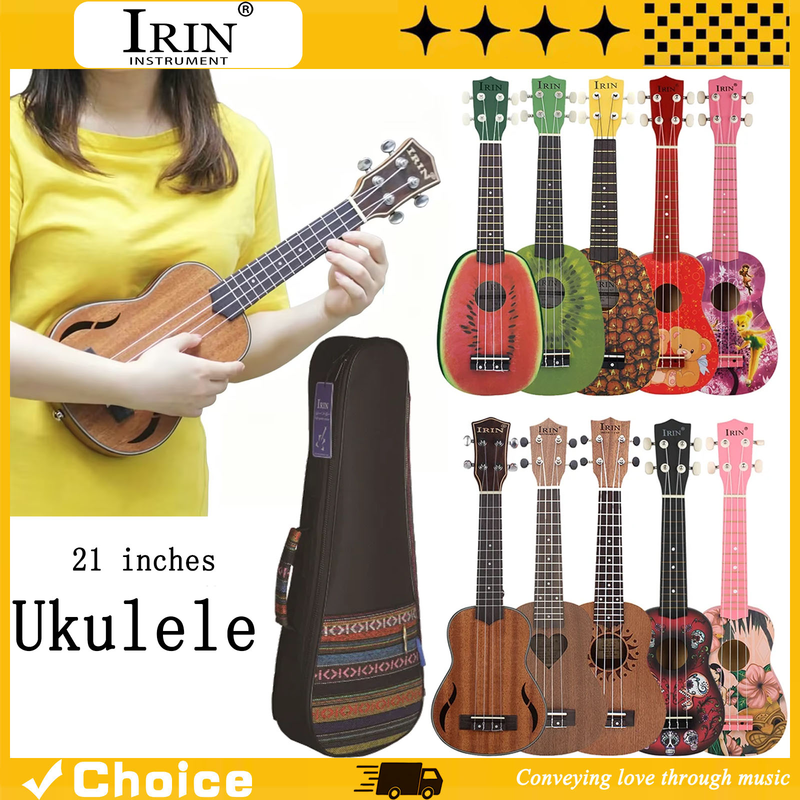 Musical Instrument Hawaiian - 21-дюймовое укулеле, гавайская гитара, укулеле для