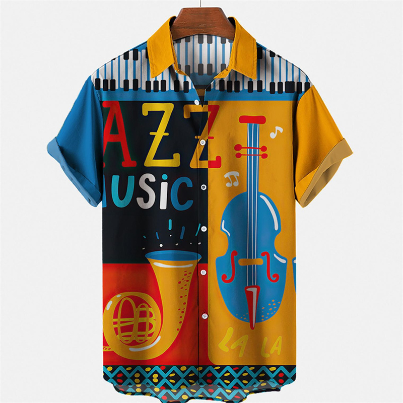 Рубашка мужская с 3d принтом м – обзор и цена Musical Instrument Hawaiian